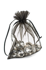 Black gift sack with diamonds