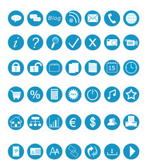 Iconos para Web en tonos azules