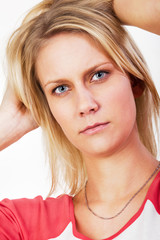 Naklejka premium Pretty woman with long blond hair