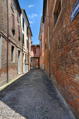 Fototapeta na wymiar Alleyway. Ferrara. Emilia-Romagna. Italy.