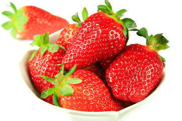 Strawberries in a white bowl