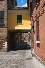 Fototapeta na wymiar Alleyway. Ferrara. Emilia-Romagna. Italy.