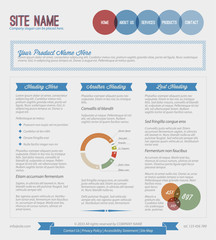 Blue Vector Retro vintage web page template
