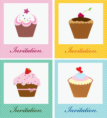 cup cakes . perfect as invitation or announcement.