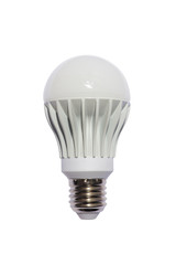 LED energy safing bulb. A60 E27. Isolated object