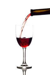 pouring red wine
