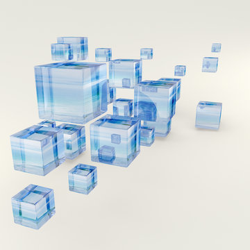 Glass cubes background