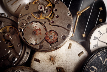 Background from old mechanical clocks