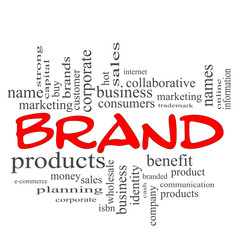 Brand Red Scribble Concept Word Cloud