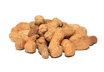 peanuts on white background