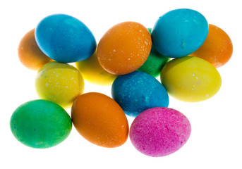 Fototapeta na wymiar Dyed Easter eggs isolated on white