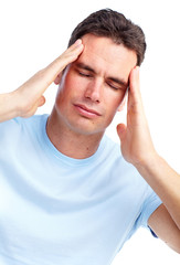 Naklejka premium Young man having a headache.