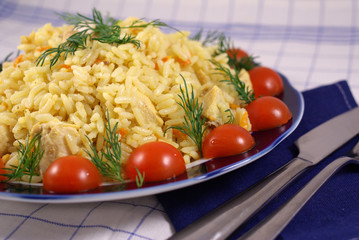 pilav with chicken