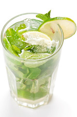 Mojito cocktail on white