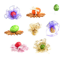 Spring collection with colorful easter eggs