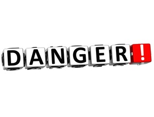 3D Ahtung Block Text on white background