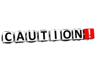 3D Ahtung Block Text on white background