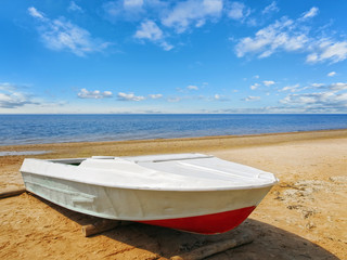 Sea boat at beach
