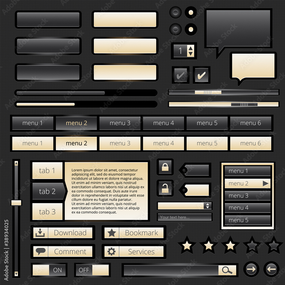 Aufkleber set of web elements - vector file - easily customizable