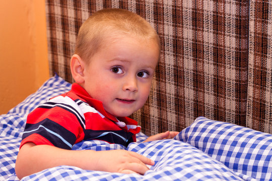 Scared Child In Bed