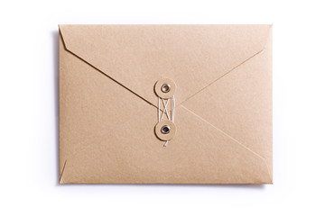 brown envelope isolated on the white background