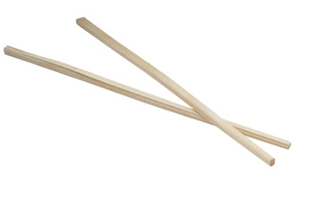 Wooden Chopsticks on isolated white background