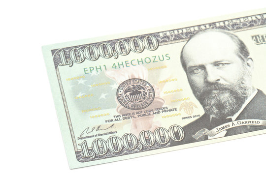 One million dollars banknote closeup