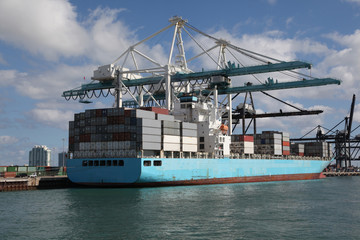 Cranes and container terminal - Port of Miami- Florida