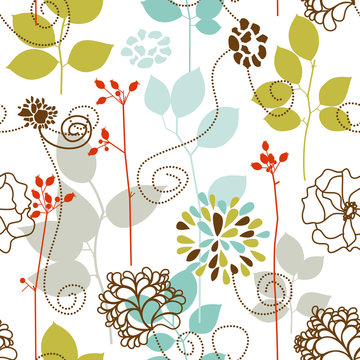 Spring plants seamless pattern