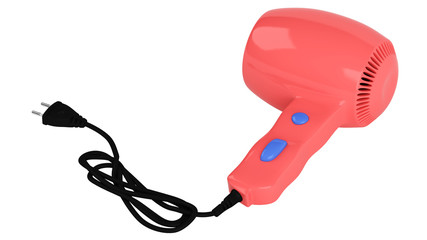 Red hair dryer