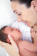 Mother with little baby