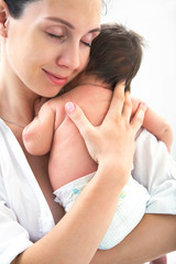 Mother with little baby