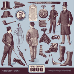 Gentlemen's Fashion and Accessories - obrazy, fototapety, plakaty