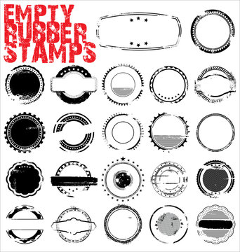 Empty Grunge Rubber Stamps - vector illustration