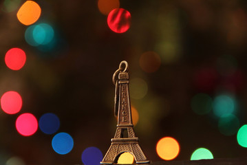Miniature Eiffel Tower in Bokeh Lights
