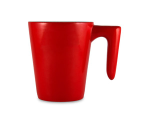 red mug on a white background