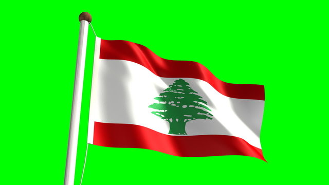 Lebanon flag (Loop & green screen)