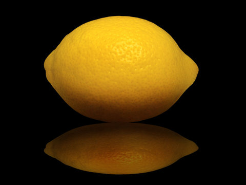 Lemon On A Black Background