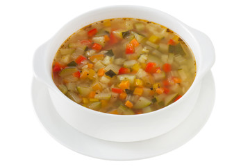 vegetable soup in the bowl