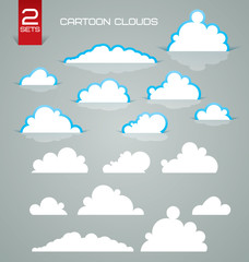 Two sets of cartoon clouds.