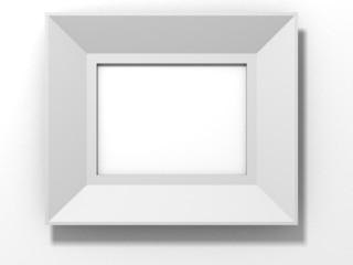 Fototapeta premium white frame with shadow on white wall