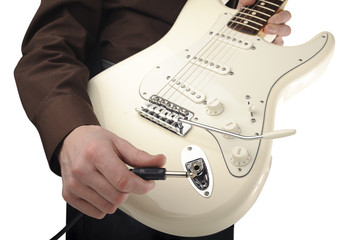 connect electric guitar