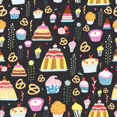 pattern of sweet cakes