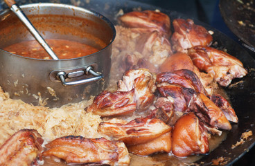 Stewed pork with a sauerkraut