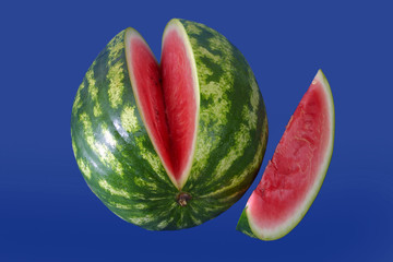 watermelon with blue backround