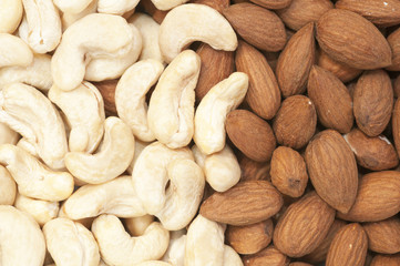 Cashew and almond background