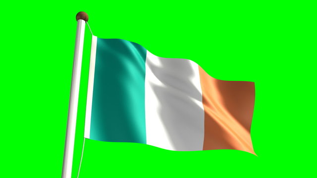 Ireland flag (Loop & green screen)