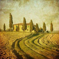 vintage tuscan landscape