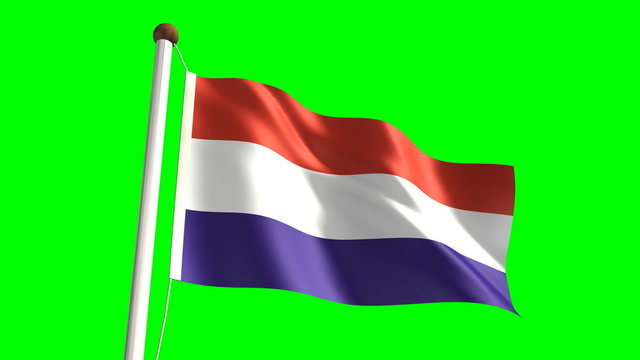 Netherlands flag (Loop & green screen)