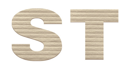 Letters from embossed cardboard.